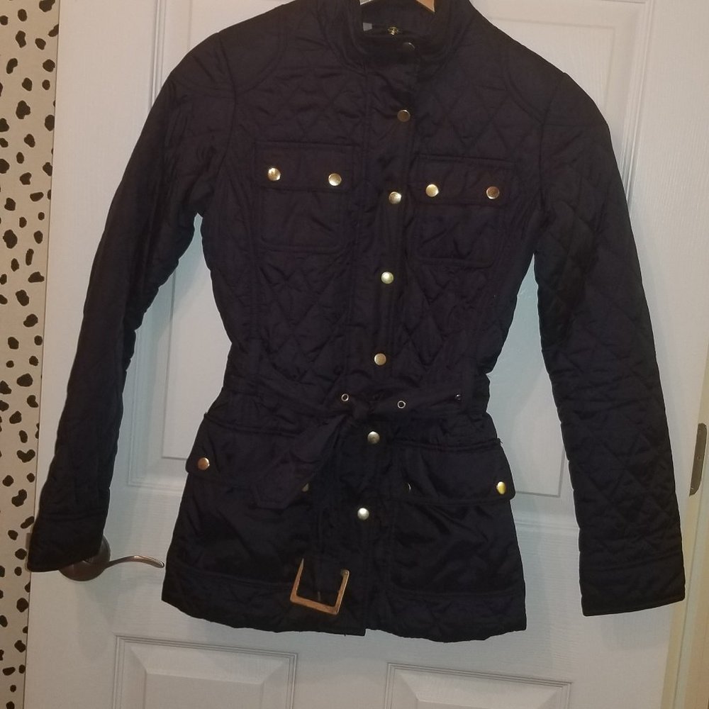 Banana Republic Quilted Navy Blue Coat Size S